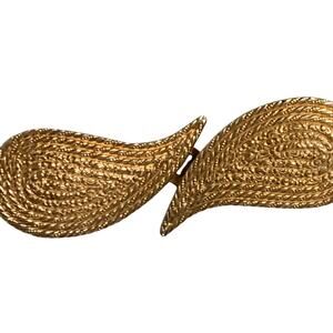 vintage designer gay boyer goldtone swirl paisley belt buckle